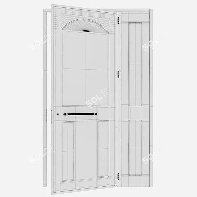 Sleek Aluminium Door Design 3D model image 4