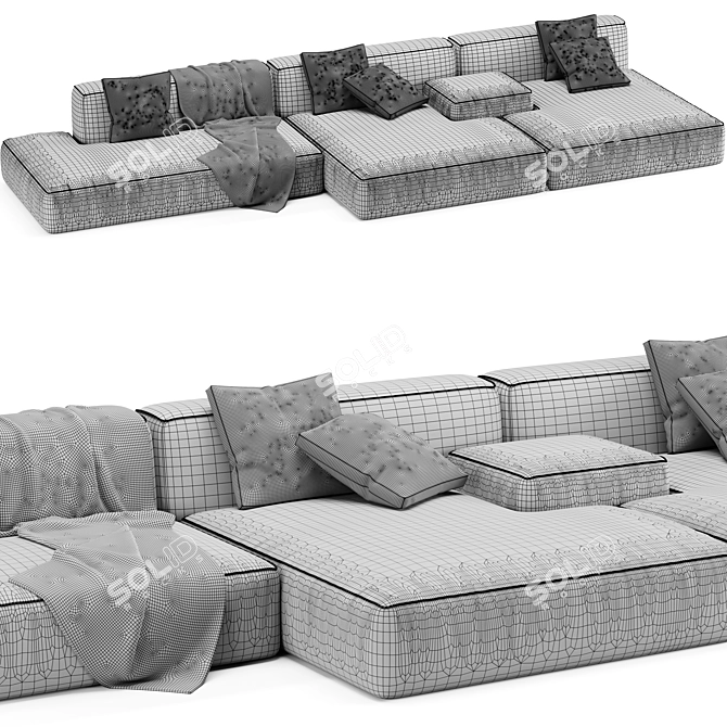Lema Cloud Modular Sofa: Versatile Comfort 3D model image 3
