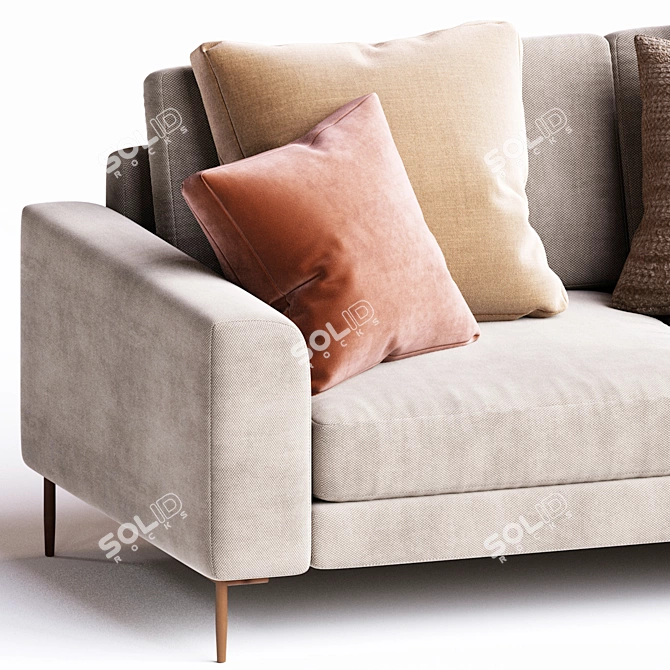 Elegant Corona Collection Sofa 3D model image 2