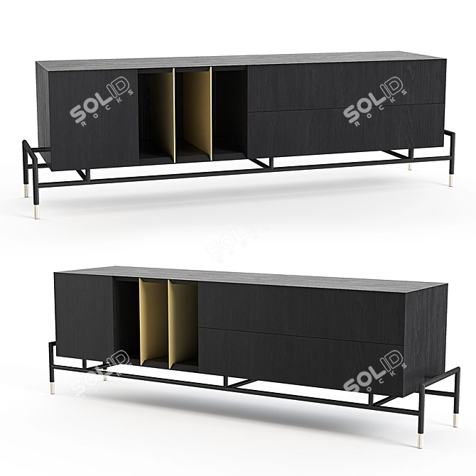 Modern 3D Sideboard Model 3D model image 1