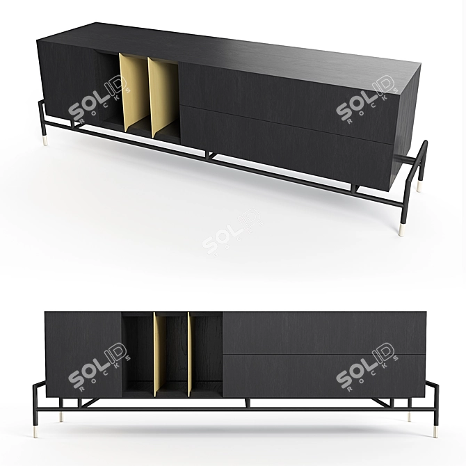 Modern 3D Sideboard Model 3D model image 2