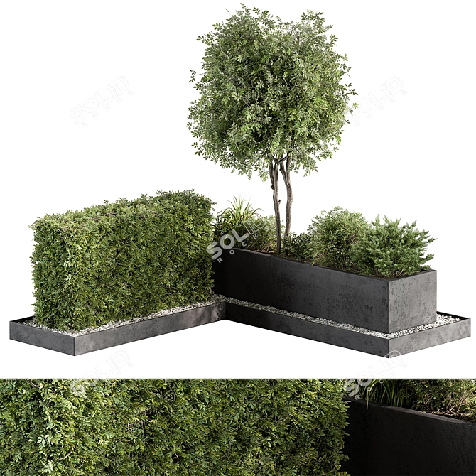 Outdoor Plant Box Garden - 540 3D model image 1