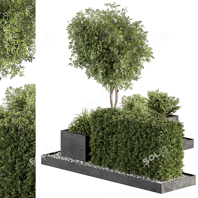 Outdoor Plant Box Garden - 540 3D model image 2