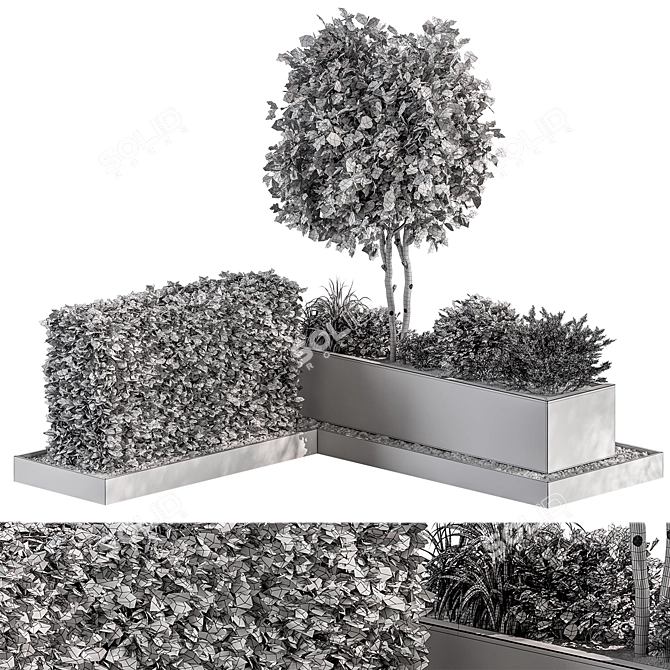 Outdoor Plant Box Garden - 540 3D model image 5