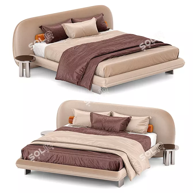 Modern Italian Bed Design 3D 3D model image 2