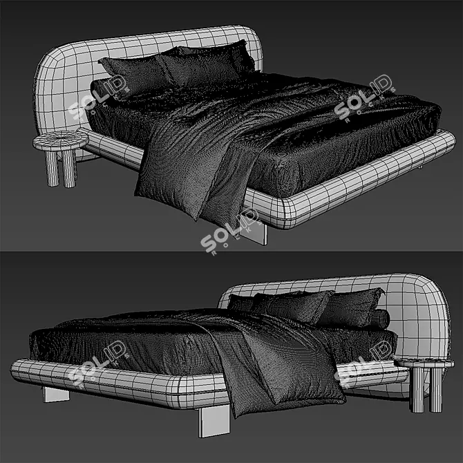 Modern Italian Bed Design 3D 3D model image 3