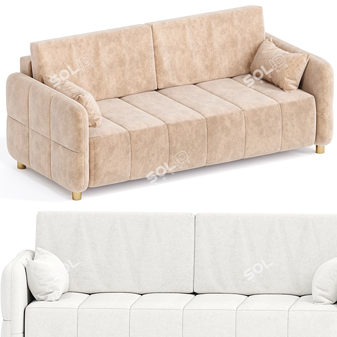 Brent Velvet Stone Sofa 3D model image 2