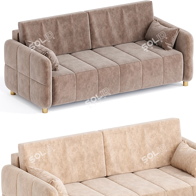Brent Velvet Stone Sofa 3D model image 3