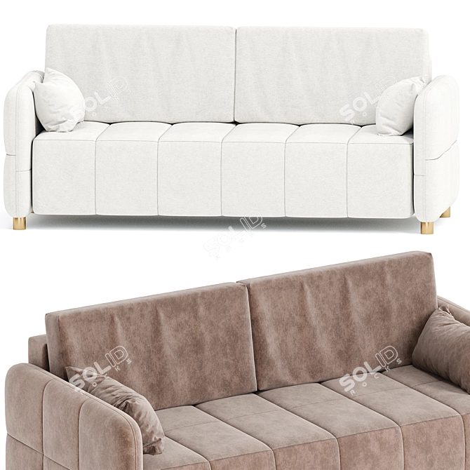 Brent Velvet Stone Sofa 3D model image 4