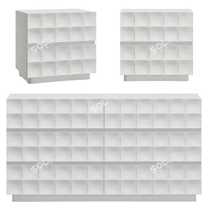 Elegant Luisa Pedestals Set 3D model image 1