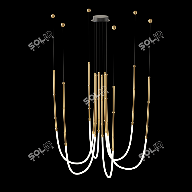 Modern Spider LED Chandelier Lamp 3D model image 2