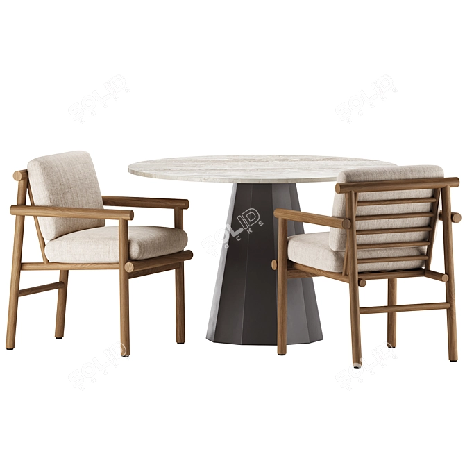 Modern Dining Set: DIX Table & AYANA Chair 3D model image 3