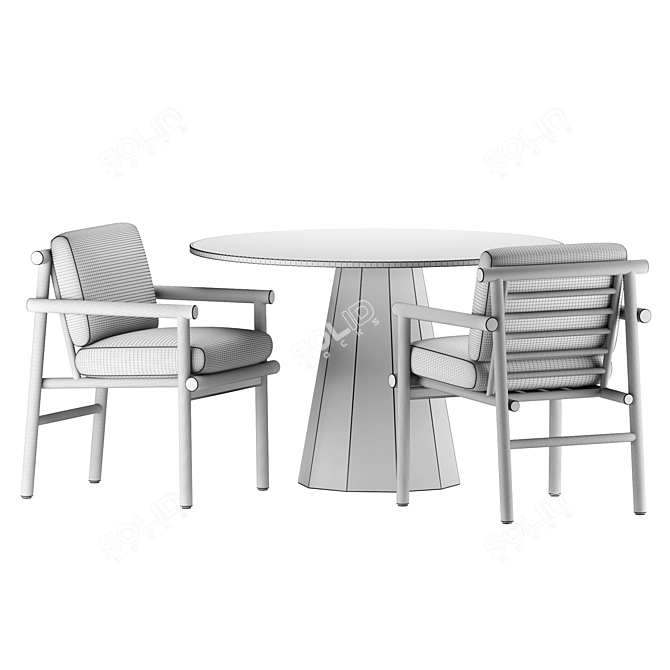 Modern Dining Set: DIX Table & AYANA Chair 3D model image 4