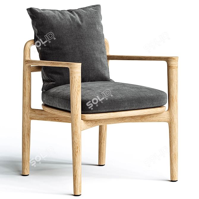 Elegant Outdoor Magnolia Chair 3D model image 2