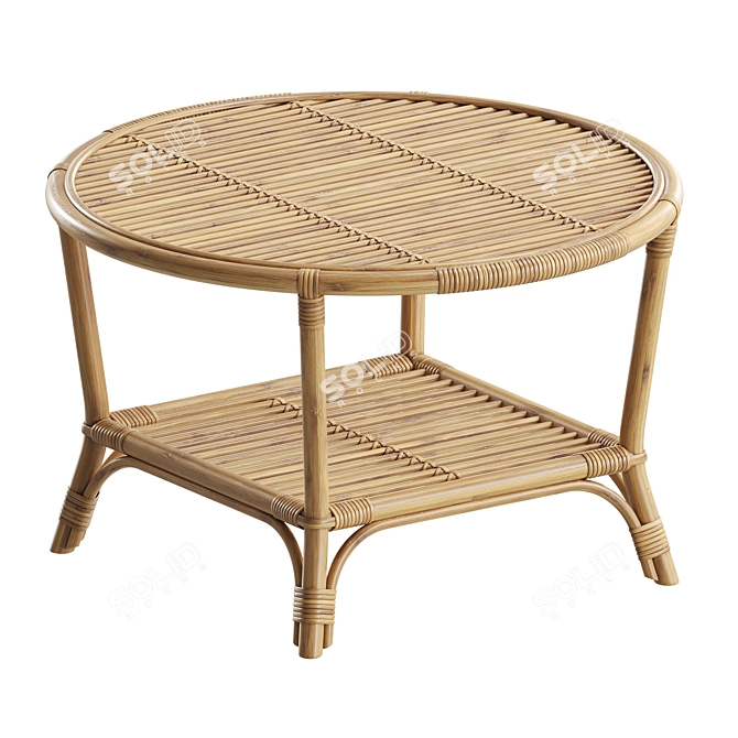 Eco-Friendly Bamboo Side Table 3D model image 1