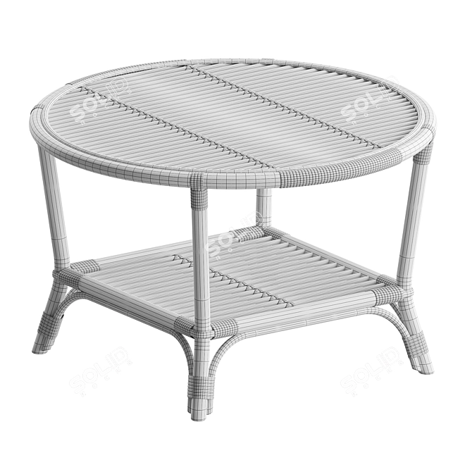 Eco-Friendly Bamboo Side Table 3D model image 2