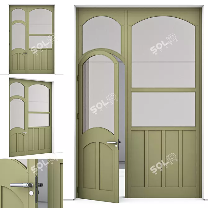 Corona Aluminium Door 355 Render 3D model image 1