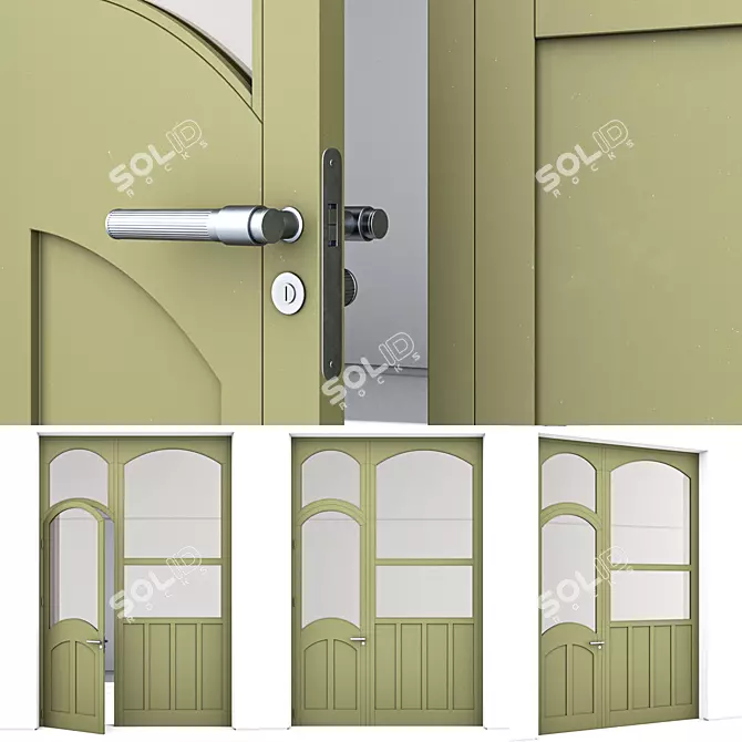 Corona Aluminium Door 355 Render 3D model image 3
