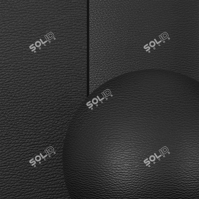 Seamless Black Leather Material 3D model image 2