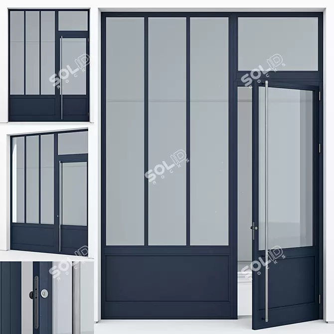 Modern Aluminium Door 356 Render 3D model image 1