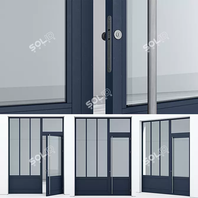 Modern Aluminium Door 356 Render 3D model image 3