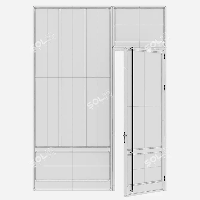 Modern Aluminium Door 356 Render 3D model image 4