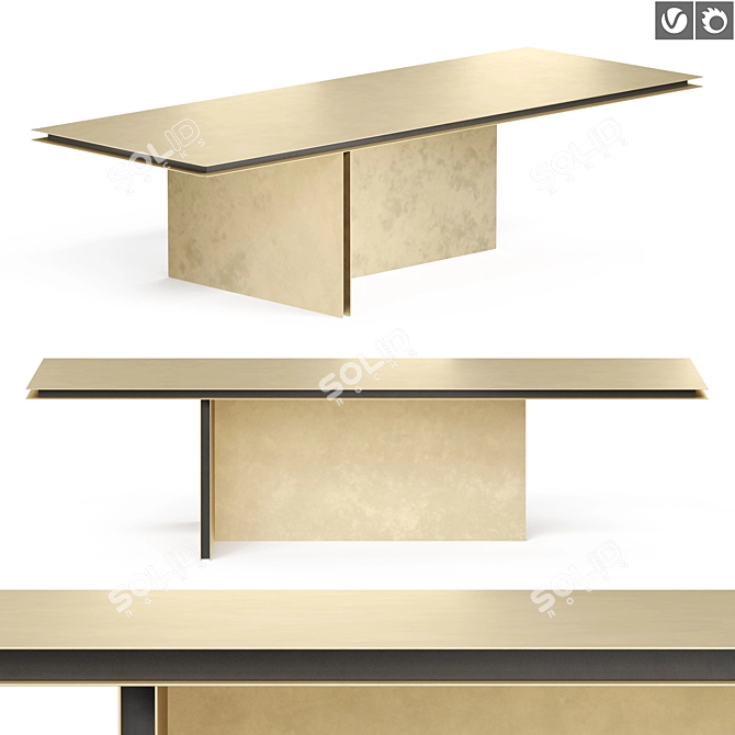 Modern Geometric Folio Table 3D model image 1