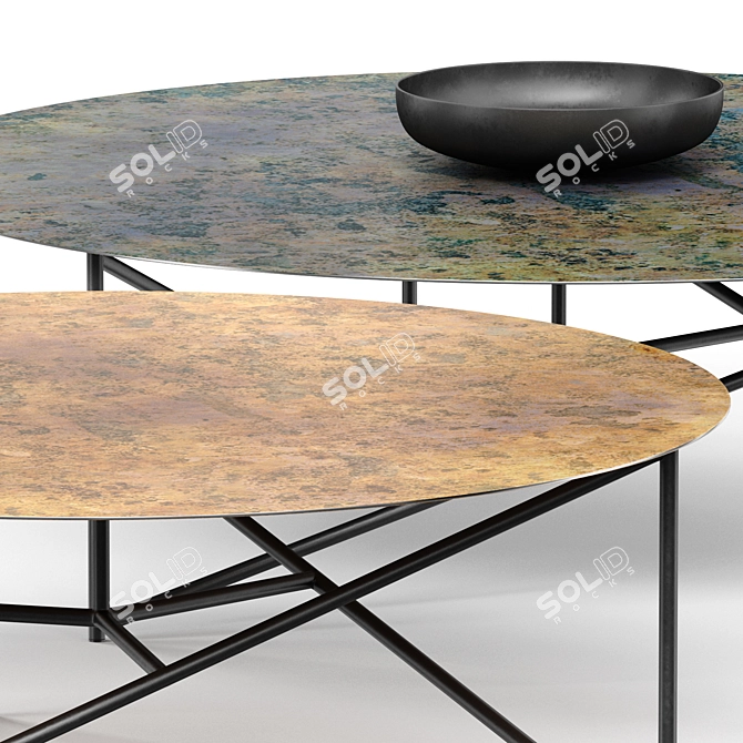 Sleek Parsec Steel Console Table 3D model image 2