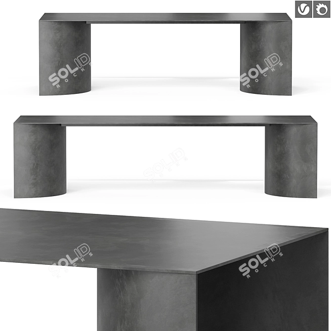 Mirrored Plateaux Sculptural Table 3D model image 1