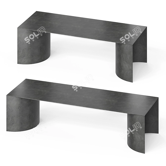 Mirrored Plateaux Sculptural Table 3D model image 2