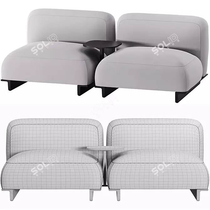 Arper Ralik 2-Seat Module 3D model image 2