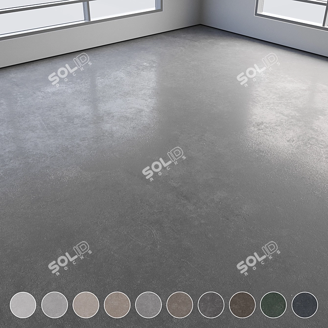 Polished Concrete Flooring in Various Colors 3D model image 1