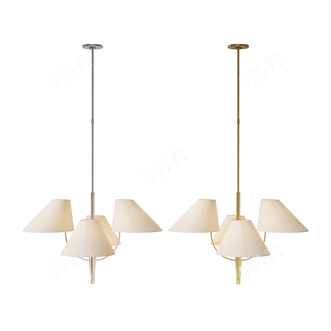 Kinsley Visual Comfort Chandelier Set 3D model image 2