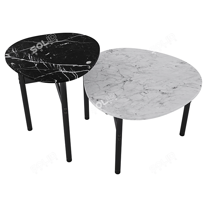 Citterio Side Tables: Geometric Elegance 3D model image 3