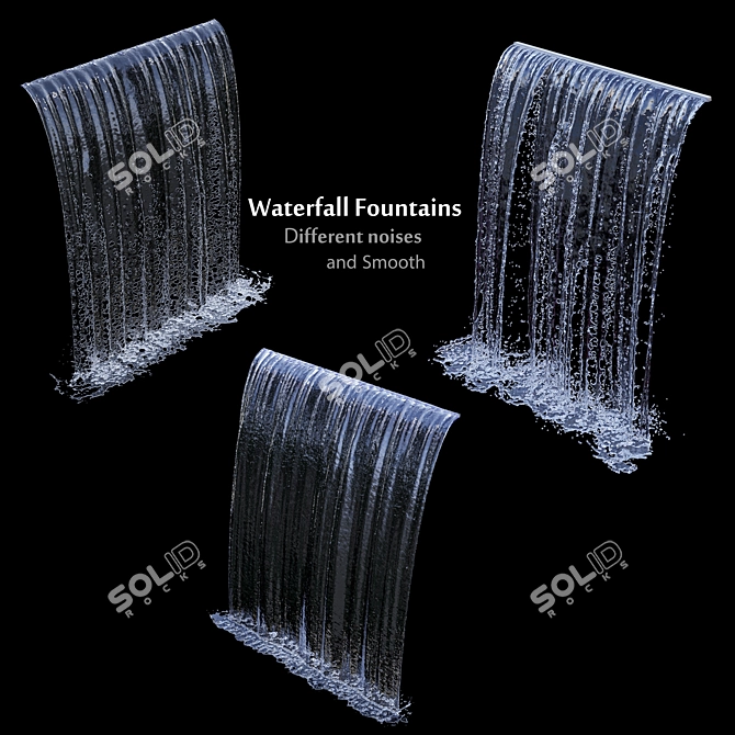 3-Piece Cascade Waterfall Fountains 3D model image 2