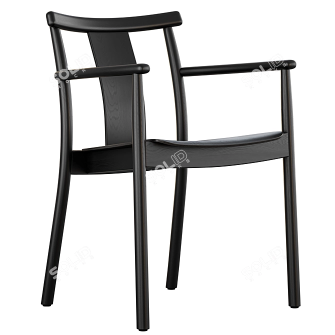 Timeless Solid Wood Dining Chair 3D model image 1