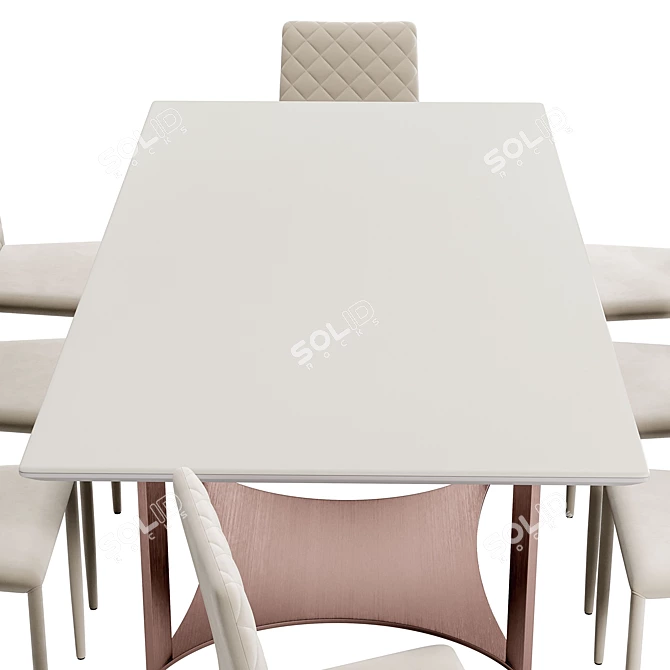 Velv Dining Chair and Impression Table 3D model image 2