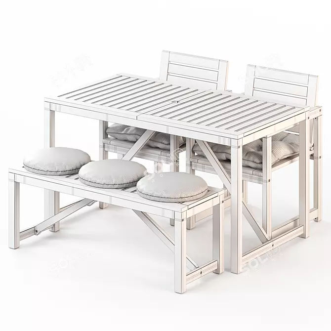 Outdoor Seating Set IKEA 3D model image 4