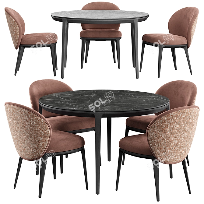 Modern Playground Dining Table & Chairs 3D model image 1