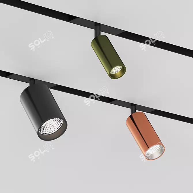 Sleek Modern LED Tube 3D model image 1