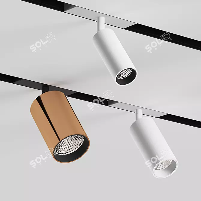 Sleek Modern LED Tube 3D model image 2