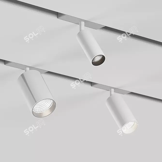 Sleek Modern LED Tube 3D model image 3