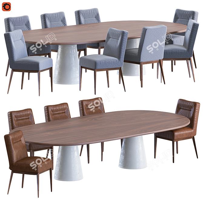 Elegant Calligaris Tosca Chair Set 3D model image 2