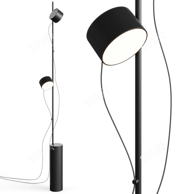 Sleek Post Floor Lamp Muuto 3D model image 1