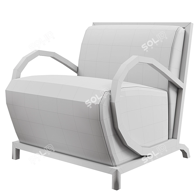 Elegant Montserrat Lounge Chair 3D model image 2