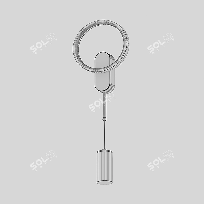 Adis Loft Wall Sconce Black 3D model image 3