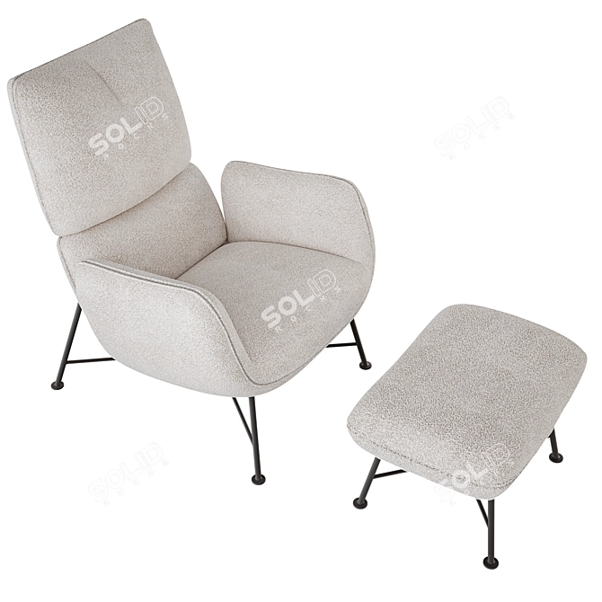 Jalis Lounge Recliner: Modern Elegance 3D model image 3