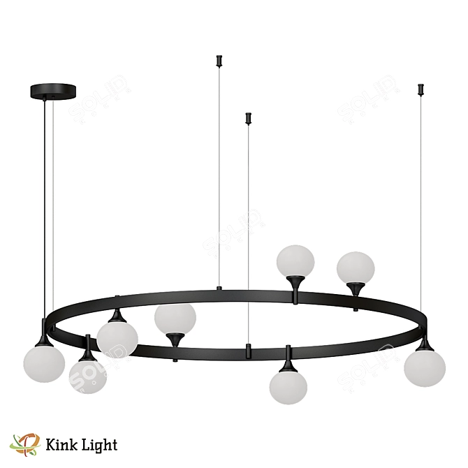 Bianchi Black Chandelier Loft 07808 3D model image 2