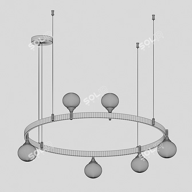 Bianchi Black Chandelier Loft 07808 3D model image 3