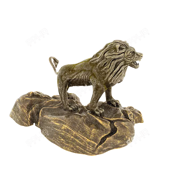 Majestic Lion Statue Model 3D model image 4